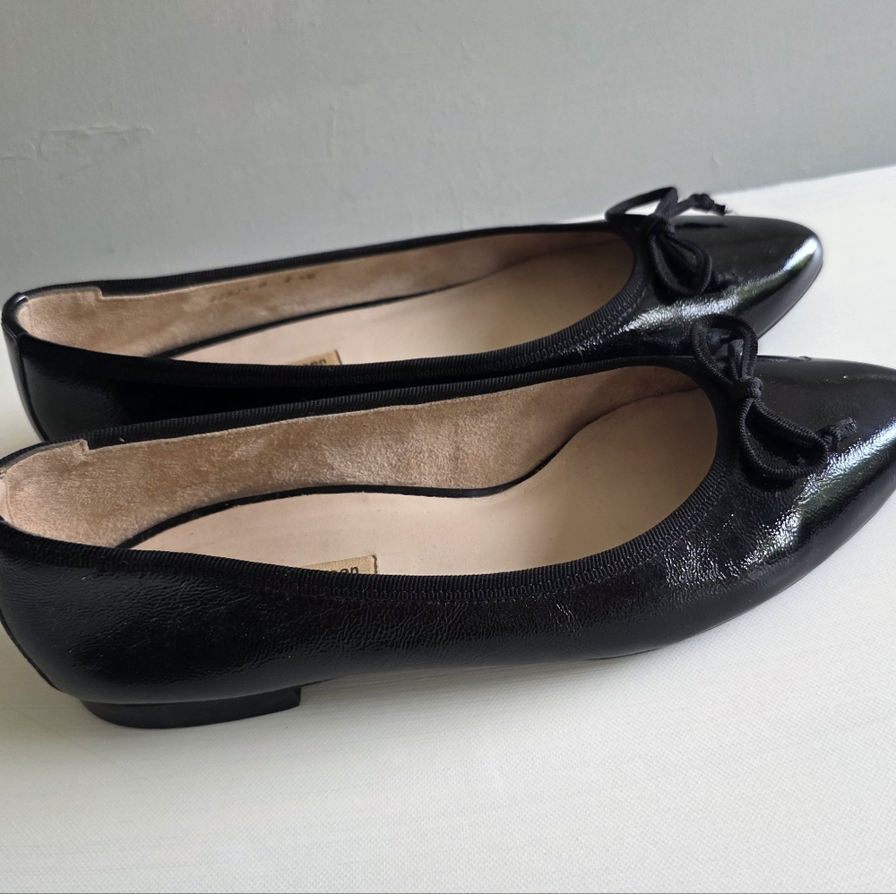 Paul Green Black Patent Leather Ballet Flats Bow Pointed Toe Women’s Size 8 - Picture 6 of 15